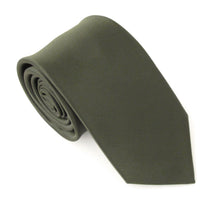Army Green Satin Wedding Tie By Van Buck