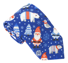 Blue Santa Snow Christmas Tie by Van Buck