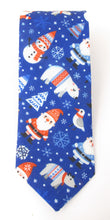 Blue Santa Snow Christmas Tie by Van Buck