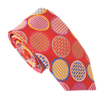 Van Buck Limited Edition Multicoloured Red Circle Silk Tie