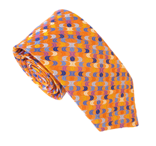 Van Buck Limited Edition Orange Wave Silk Tie