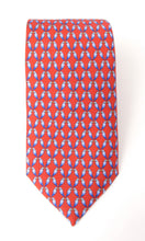 Italian Printed Silk Red Sky Love Birds Tie