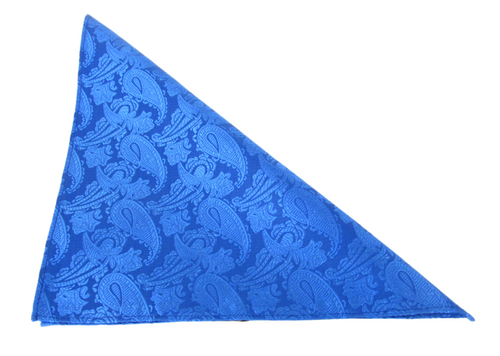 Royal Blue Paisley Wedding Pocket Square by Van Buck