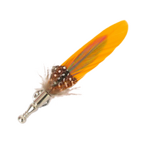 Orange Spotted Feather Lapel Pin