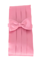 Rose Pink Cummerbund & Bow Tie Set by Van Buck