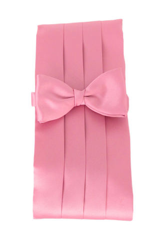 Rose Pink Cummerbund & Bow Tie Set by Van Buck