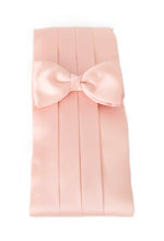 Baby Pink Cummerbund & Bow Tie Set by Van Buck