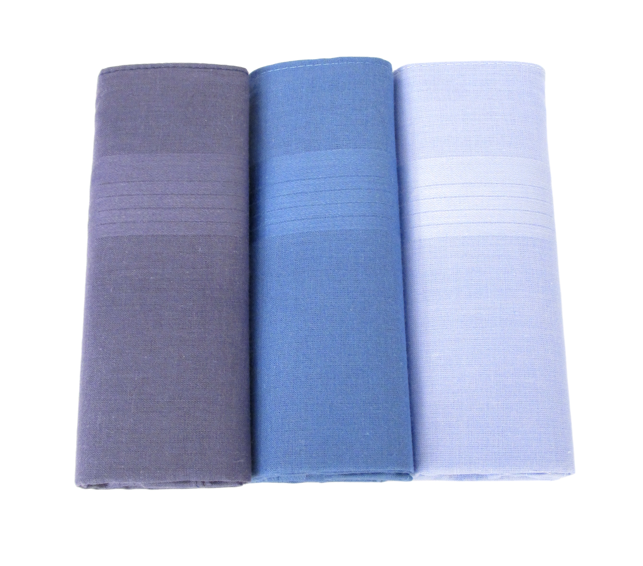 6-Pack Men's Checked Handkerchiefs – 100% Cotton, Gift Box – Blue Plaid By Hetherington Gray
