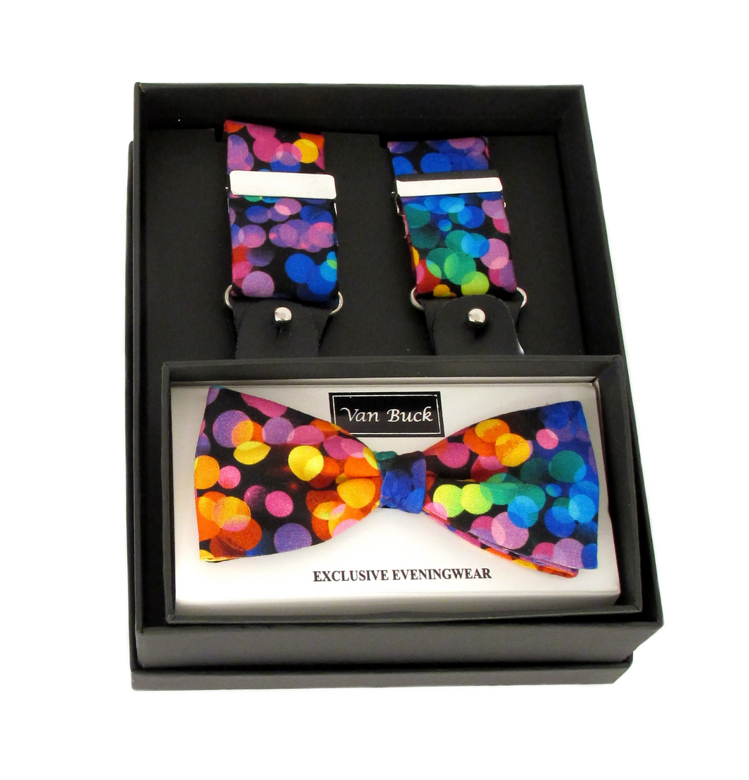 Night Lights Bow Tie & Trouser Braces Gift Set by Van Buck