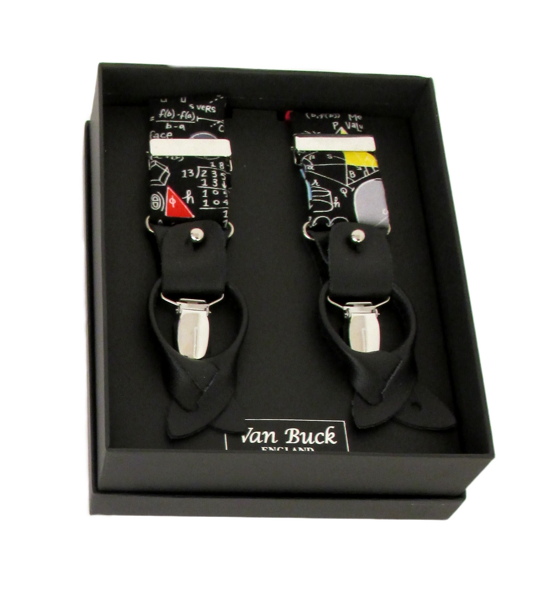 Maths Cotton Party Trouser Braces by Van Buck