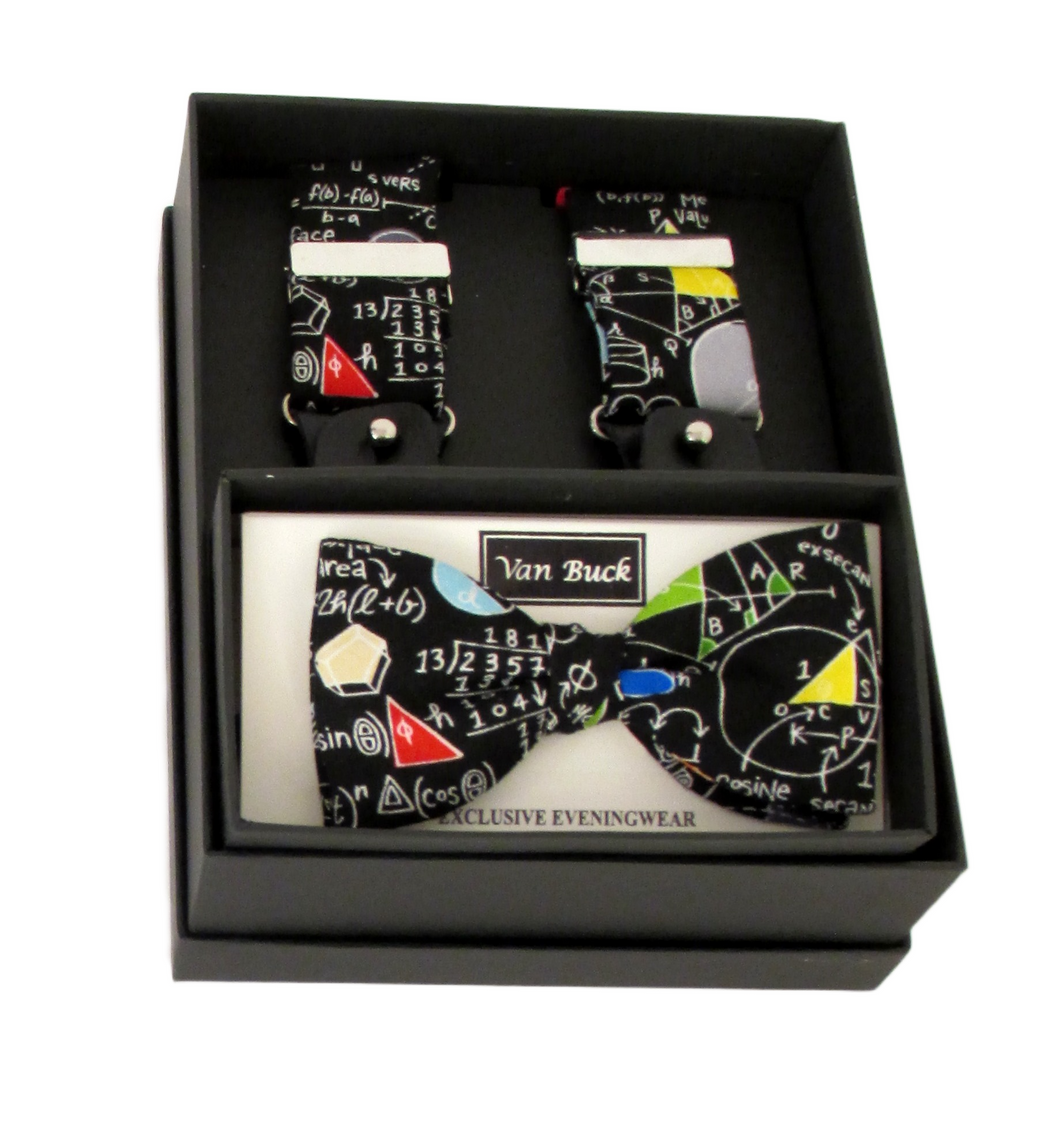 Maths Score Bow Tie & Trouser Braces Gift Set by Van Buck