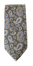 Green Traditional Paisley Printed English Silk Tie by Van Buck