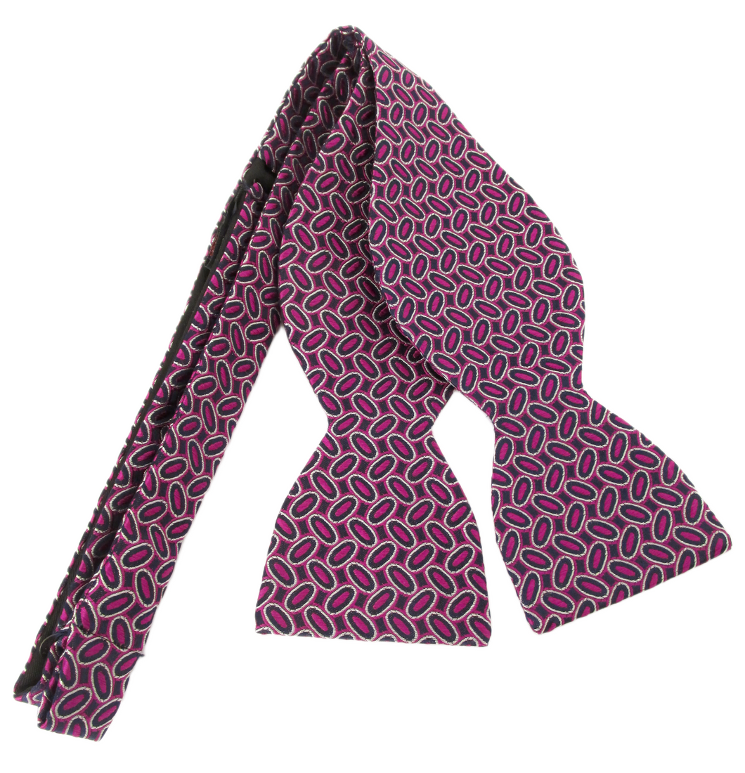 Cerise Weave Self-Tied Silk Bow Tie by Van Buck