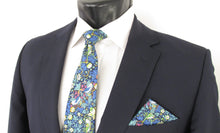 Strawberry Thief Teal Green Cotton Tie & Pocket Square Made with Liberty Fabric