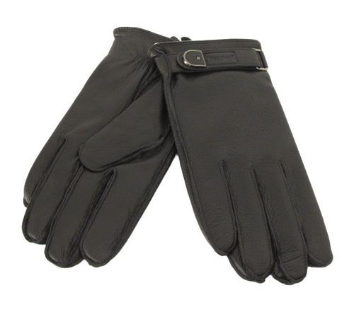 Black Leather Thermal Lined Gloves
