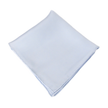 Sky Blue Plain Silk Pocket Square by Van Buck