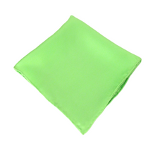 Lime Green Plain Silk Pocket Square by Van Buck