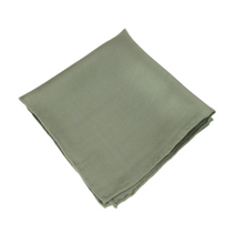 Sage Plain Silk Pocket Square by Van Buck