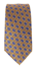 Navy Orange Hexagons London Silk Tie by Van Buck