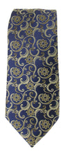 Navy Green Swirl London Silk Tie by Van Buck