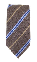 Brown & Blue Multi Stripe Red Label Silk Tie by Van Buck