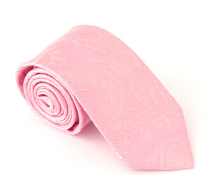 Rose Pink Paisley Silk Wedding Tie By Van Buck