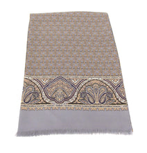 Grey Gold Chain Silk Dress Scarf
