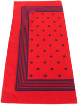 Red Navy Dot Bandana / Kerchief by Van Buck