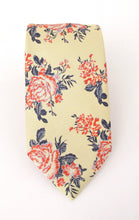 Lemon & Red Rose Floral Tie by Van Buck