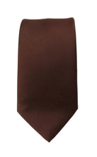 Conker Brown Satin Wedding Tie by Van Buck