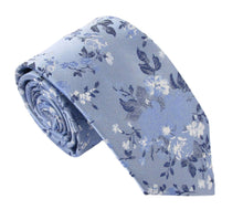 Blue Floral London Silk Tie by Van Buck