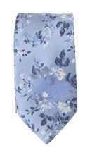 Blue Floral London Silk Tie by Van Buck