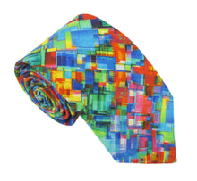 Neon Squares Cotton Tie by Van Buck