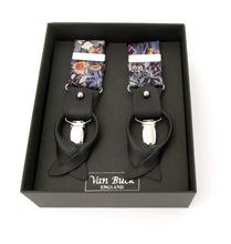 Faria Purple Tie & Trouser Braces Set Made with Liberty Fabric