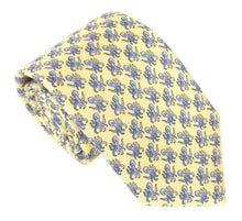 Italian Printed Silk Yellow & Blue Octopus Tie