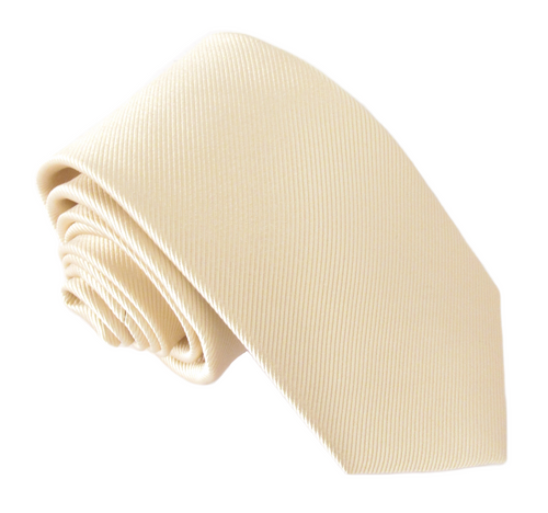 Ivory Plain Red Label Silk Tie by Van Buck