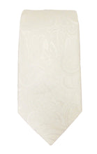 Ivory Paisley Silk Wedding Tie by Van Buck