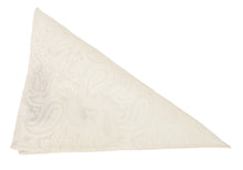 Ivory Paisley Silk Tie & Pocket Square Set by Van Buck