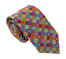 Van Buck Limited Edition Bright Multicoloured Squares Silk Tie