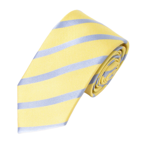Striped Lemon with Sky Silk Tie