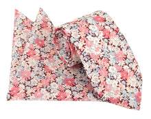Libby Pink Cotton Tie & Pocket Square Made with Liberty Fabric