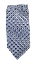 Navy Blue Circles London Silk Tie by Van Buck