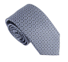 Navy Blue Circles London Silk Tie by Van Buck