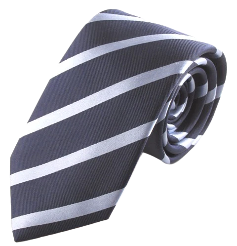 Striped Navy With Sky Silk Tie