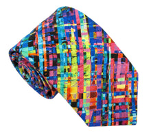Neon Glitch Cotton Tie by Van Buck