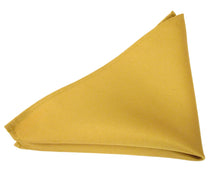 Old Gold Satin Plain Tie and Pocket Square Set by Van Buck