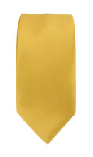 Old Gold Satin Plain Tie and Pocket Square Set by Van Buck