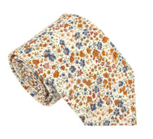 Phoebe Orange Cotton Tie Made with Liberty Fabric