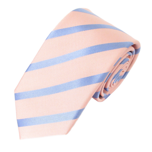 Striped Pink with Sky Silk Tie
