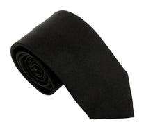 Plain Black Silk Tie
